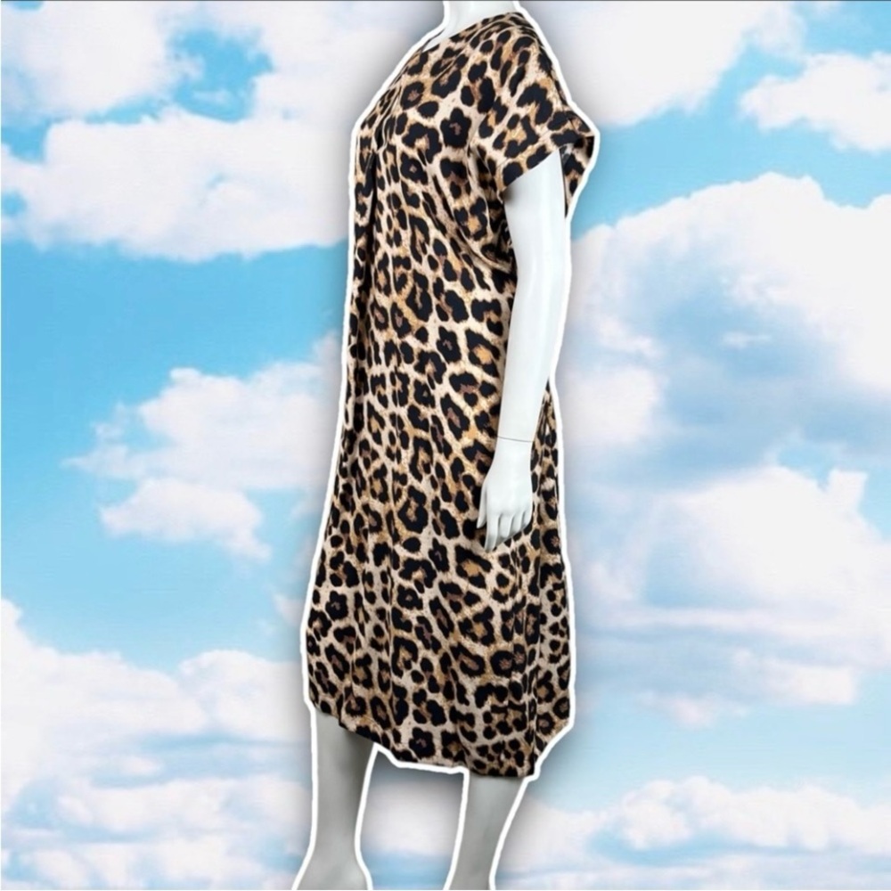 NWT H&M Ecovero Cheetah Print Caftan Dress Beach Resort Cruise Retro Mob Wife - Picture 5 of 13